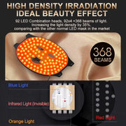 NIR LED Face Mask Neck Mask 92 and 78 Lamp 368 and 312 Beam Infrared Light Therapy 3 Brightness Reduce Wrinkle Acne Facial Care